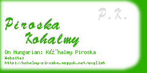 piroska kohalmy business card